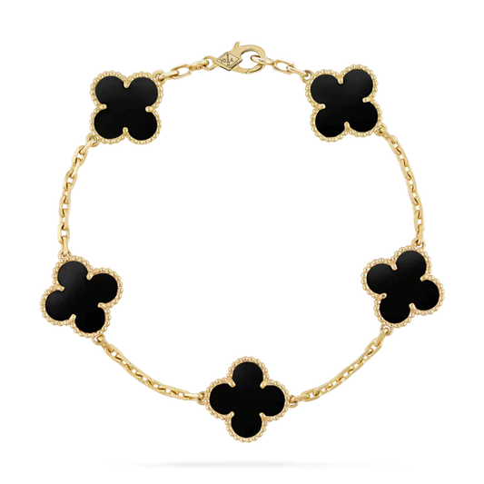 Blumen Schönheit Armband | Schwarz