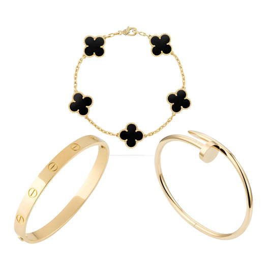 LUXUS-GOLDENER SCHWARZ | ARMBAND-SET