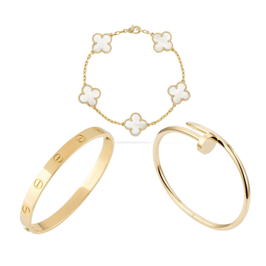 LUXUS GOLDEN WEISS | Armband-Set