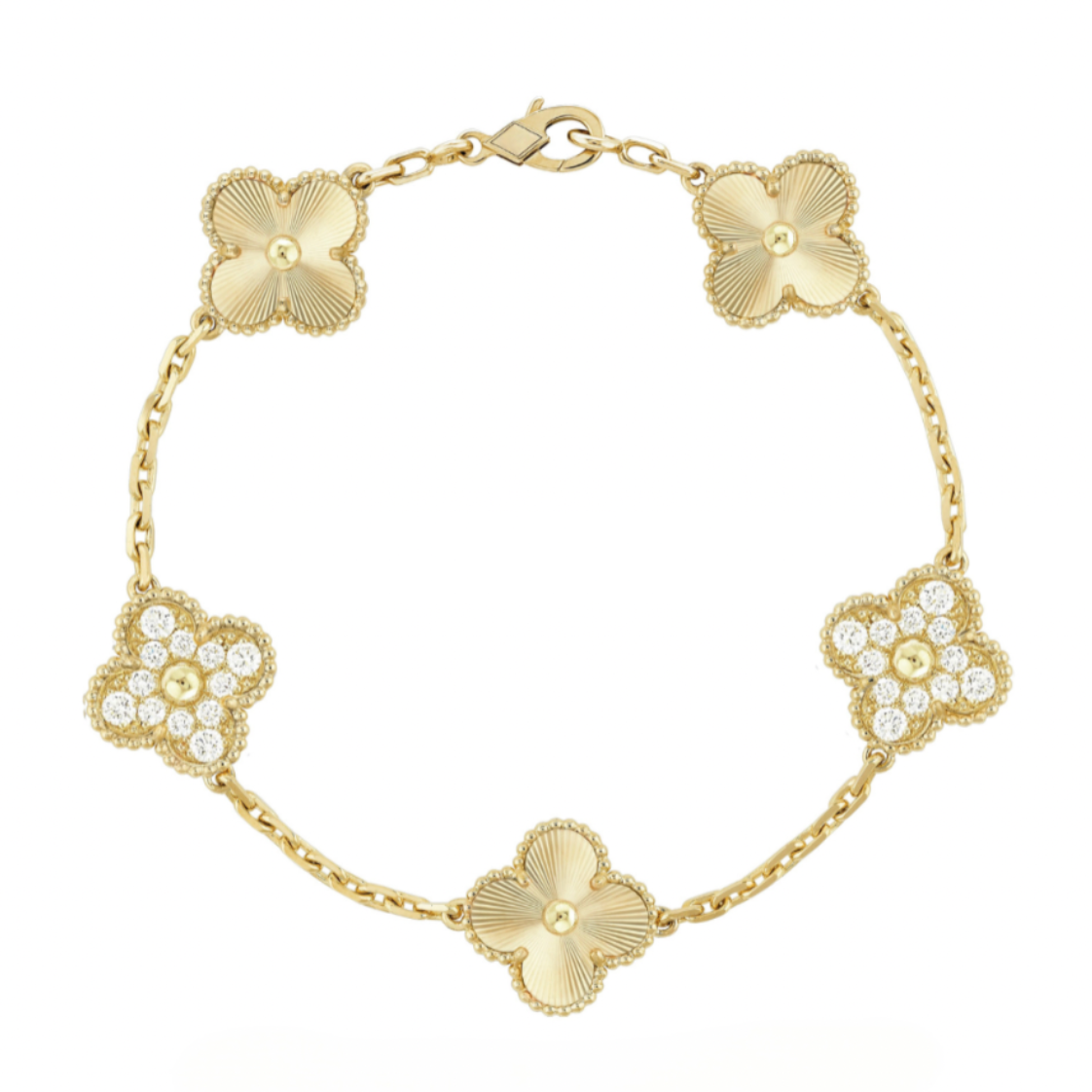 Florale Schönheit Deluxe-Armband | Gold