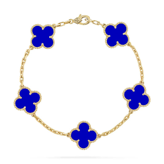 Blumenmotive Schmuckarmband | Blau