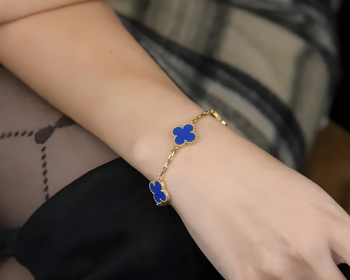 Blumenmotive Schmuckarmband | Blau