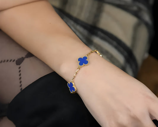 Blumenmotive Schmuckarmband | Blau