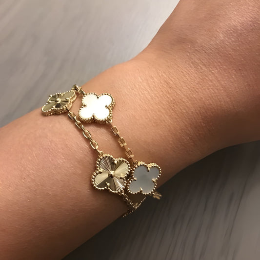 Blumen Schönheitsarmband | Gold