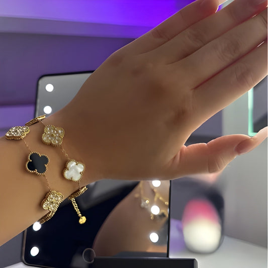 Blumen Schönheit Deluxe-Armband | Weiß