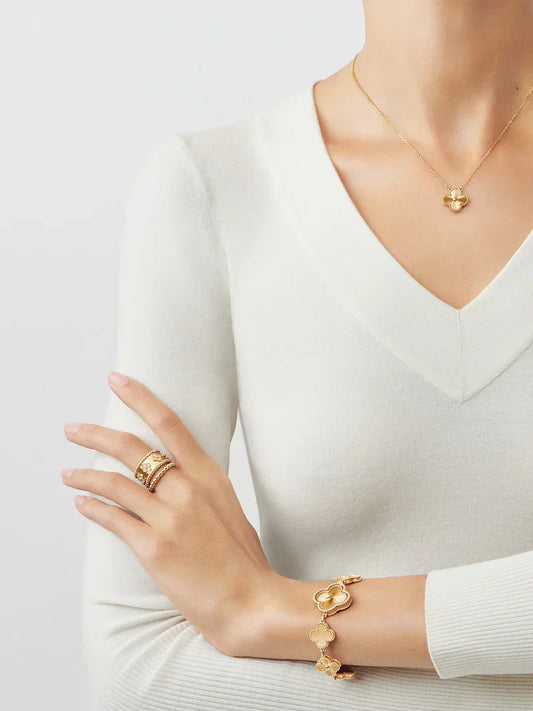 Celeste Kleeblatt-Set | Gold